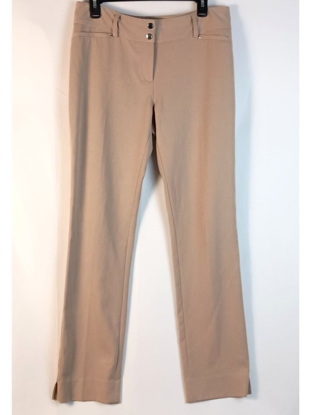 WHBM Slim Leg Ponte Pants Khaki Women Size 10 Stretch Career Trousers